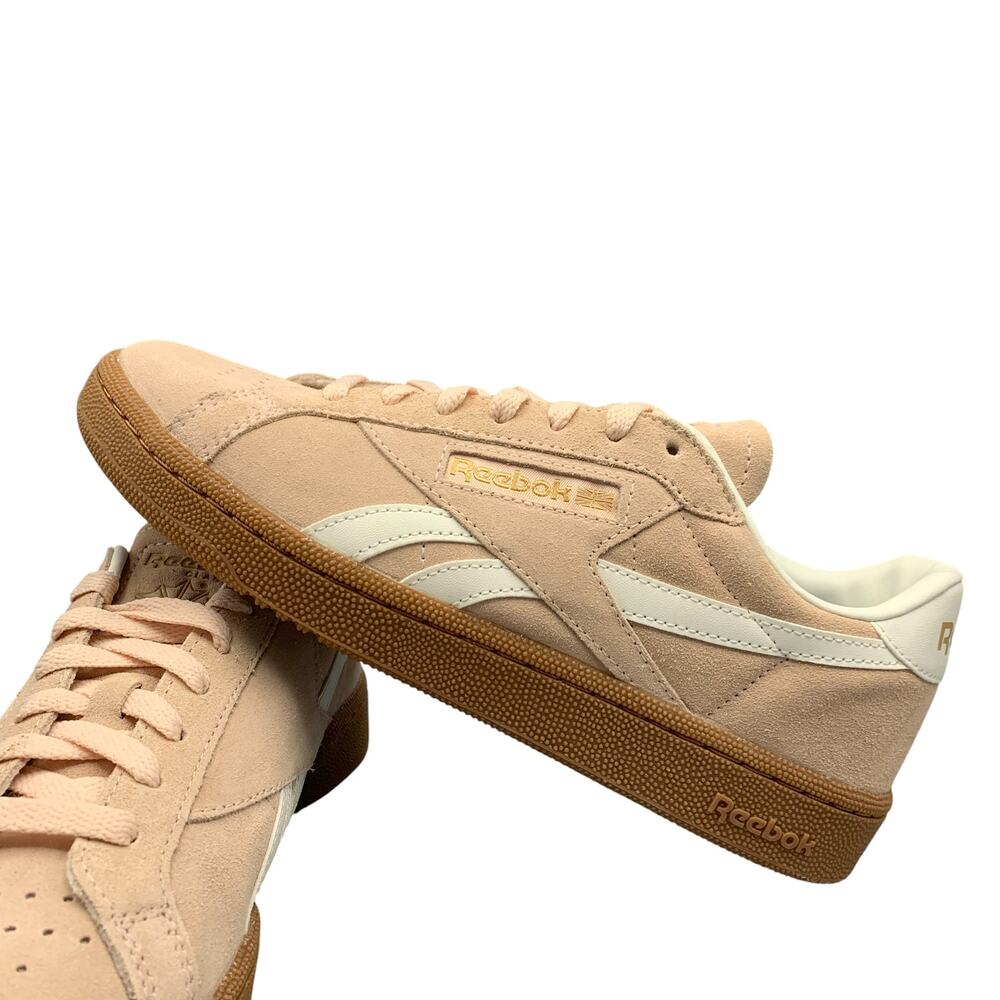 Reebok Womens Club C Grounds Shoes Size 9.5 UK Sneaker Washed Clay Chalk Gum